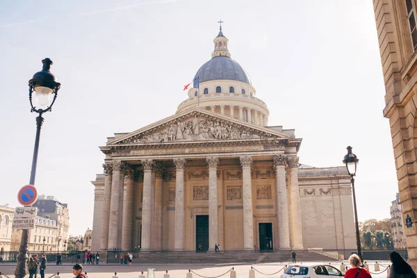 Pantheon Parigi Facciata Centrale Una Giornata Sole — Foto Stock