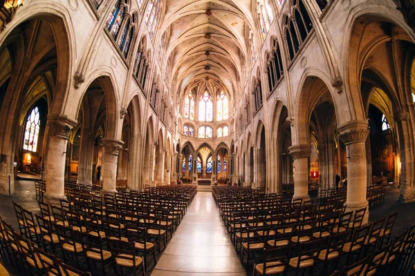 Parijs Interieur Van Saint Severin Gotische Kerk — Stockfoto