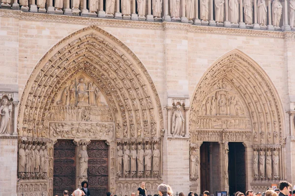 Catedral Notre Dame Principal Fachada Central Catedral Nacional Monumento Francia — Foto de Stock