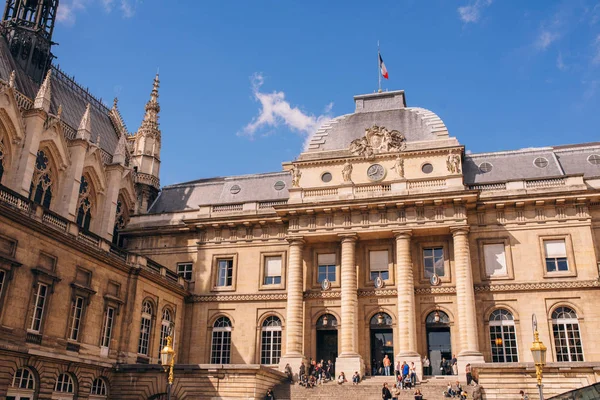 París Francia Fachada Del Palacio Justicia París Día Soleado — Foto de Stock