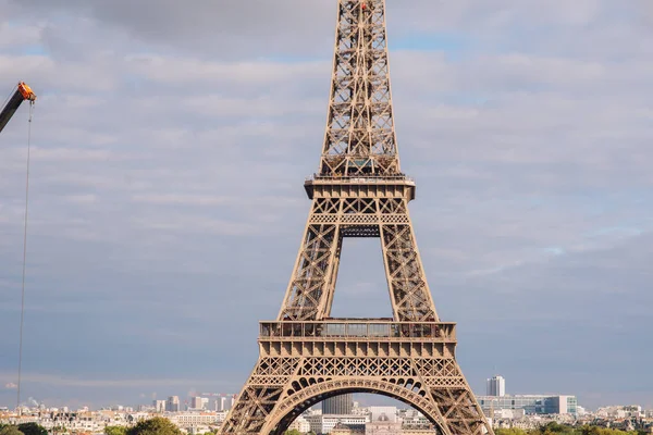 Trocadero Torre Eiffel Luz Del Sol París Francia — Foto de Stock