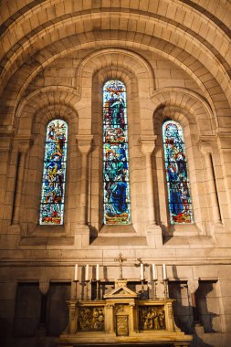 Fransa 'nın başkenti Paris' te Montmartre 'de Coeur Bazilikası..
