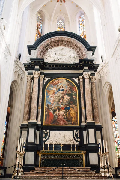 Catedral Nossa Senhora Interior Antuérpia Bélgica — Fotografia de Stock