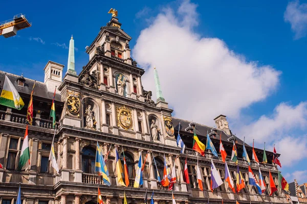 Gildegebouwen Hoofdattractie Van Antwerpen Tegelijkertijd Het Centraal Gebied Van Grote — Stockfoto