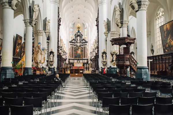 Antuérpia Bélgica Interior Igreja São Paulo Altar Principal Mármore Catedral — Fotografia de Stock