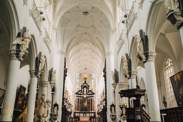 Antwerp Belgium Interior Paul Church Marble Main Altar Cathedral — Stock Photo, Image