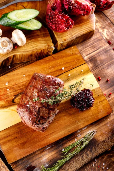 Bistecca Collo Filetto Filetto Mignon Maiale Manzo Succoso Delizioso Pezzo — Foto Stock