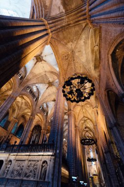 Kutsal Haç Katedrali ve Barselona, İspanya ve Katalonya 'nın Gotik Mahallesi' ndeki Aziz Eulalia.