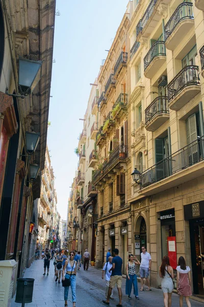 Барселона Іспанія Вулицях Багато Крамниць Великих Пам Яток — стокове фото