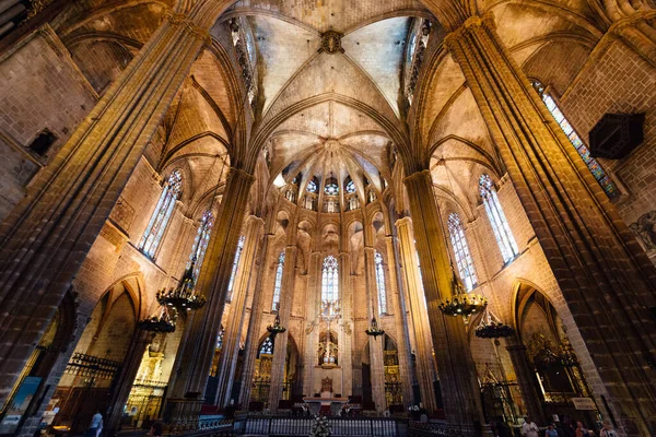 Catedral Santa Cruz Santa Eulalia Barrio Gótico Barcelona España Cataluña — Foto de Stock