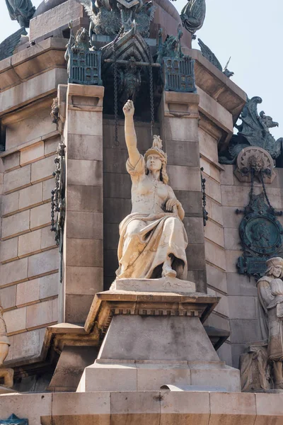 Barselona Daki Kolomb Anıtı Spanya Katalonya — Stok fotoğraf