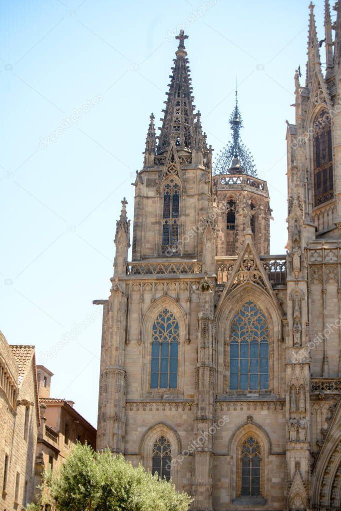 The Cathedral is dedicated to the Holy Cross and Saint Eulalia, the patron Saint of Barcelona in Catalonia, Spain