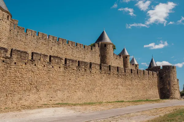 Fortezza Medievale Della Cite Carcassonne Carcassonne Fortezza Patrimonio Mondiale Dell — Foto Stock