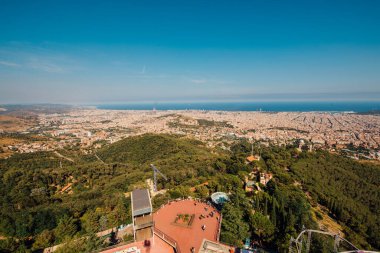 Barcelona, Katalonya, İspanya üzerindeki Tibidabo dağından manzara