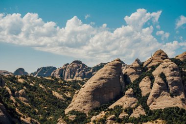 İspanya 'nın Montserrat kentindeki en iyi manastırdan dağ manzarası