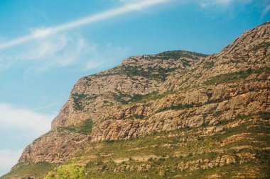 İspanya 'nın Montserrat kentindeki en iyi manastırdan dağ manzarası