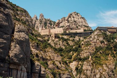 İspanya 'nın Montserrat kentindeki en iyi manastırdan dağ manzarası
