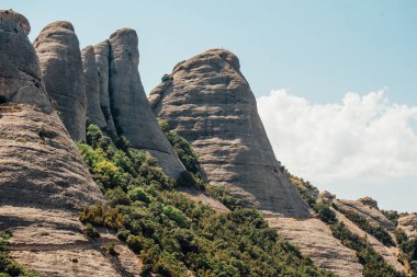 İspanya 'nın Montserrat kentindeki en iyi manastırdan dağ manzarası