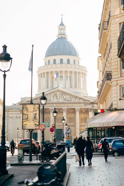 Οδός Στο Παρίσι Πάνθεον Στην Πόλη Του Παρισιού Ταξίδι Στην — Φωτογραφία Αρχείου
