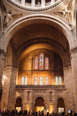 Paris 'in Kutsal Yüreği Bazilikası' nın iç manzarası, yaygın olarak Sacre Coeur Bazilikası olarak bilinir, Paris, Fransa.