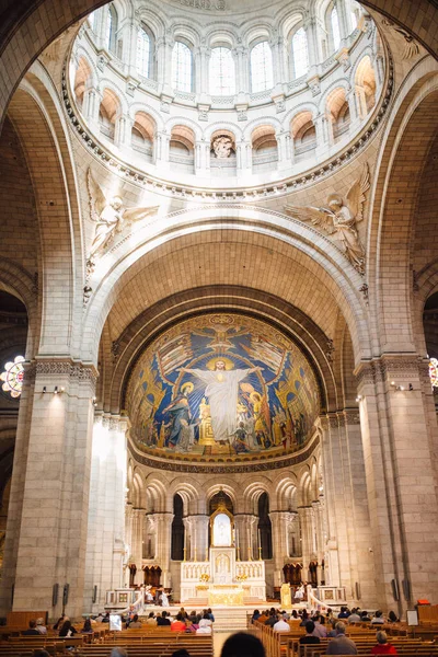 Vista Interior Basílica Sagrado Coração Paris Vulgarmente Conhecida Como Basílica — Fotografia de Stock