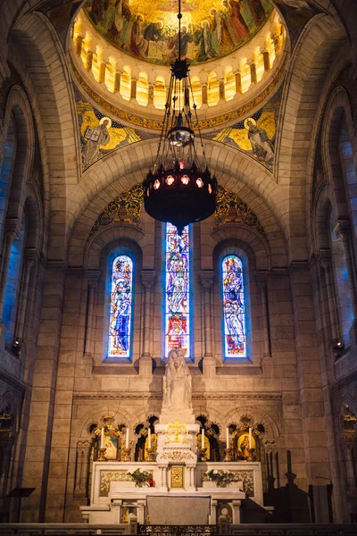 Vista Interior Basílica Del Sagrado Corazón París Comúnmente Conocida Como — Foto de Stock