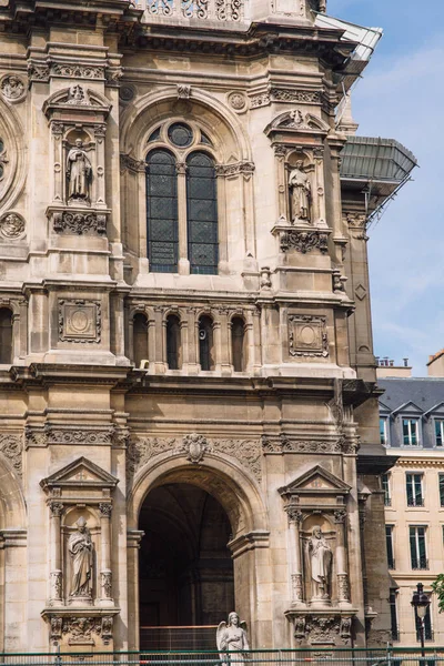 Fachada Antigua Iglesia Saint Trinit París Día Soleado — Foto de Stock