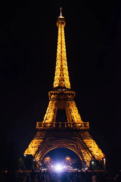 Tour Eiffel Clair Nuit Paris França — Fotografia de Stock