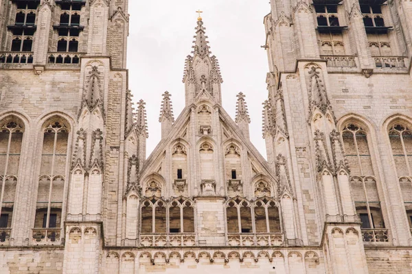Hermosa Catedral Gótica Saint Michel Sainte Gudule Michael Catedral Gudula — Foto de Stock