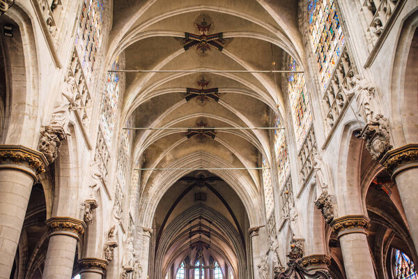 Church of our lady of Victories On Sablon, Brussels, Belgium on a Sunny day