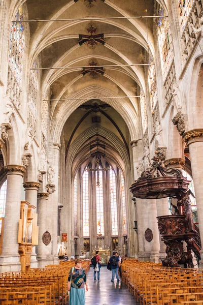Igreja Nossa Senhora Das Vitórias Sablon Bruxelas Bélgica Dia Ensolarado — Fotografia de Stock
