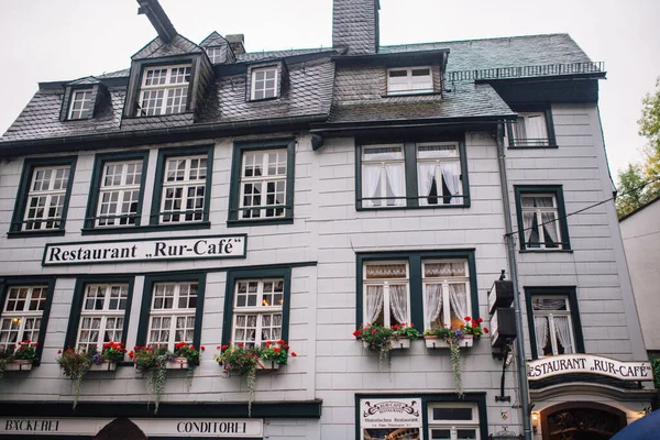 Monschau Allemagne Belles Maisons Historiques Dans Une Ville Pittoresque Par — Photo