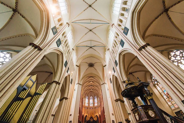 Innenraum Der Kathedrale Saint Salvator Sint Salvatorskatedraal Kathedrale Des Heiligen — Stockfoto