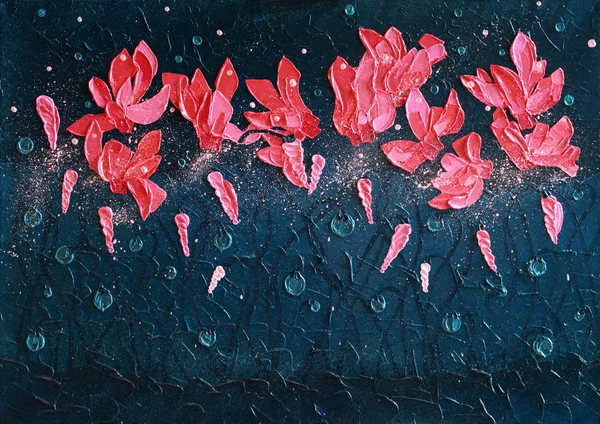 Ciclamen pintura al óleo de una hermosa flor en flor minimalismo —  Fotos de Stock