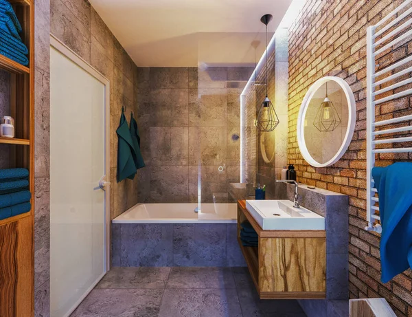 Diseño moderno de un cuarto de baño — Foto de Stock