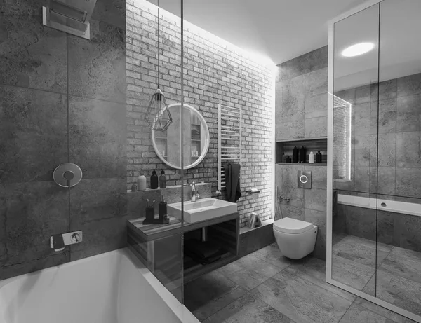 Design moderno de um banheiro — Fotografia de Stock