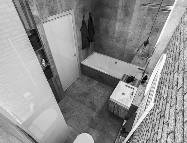 Design moderno de um banheiro — Fotografia de Stock