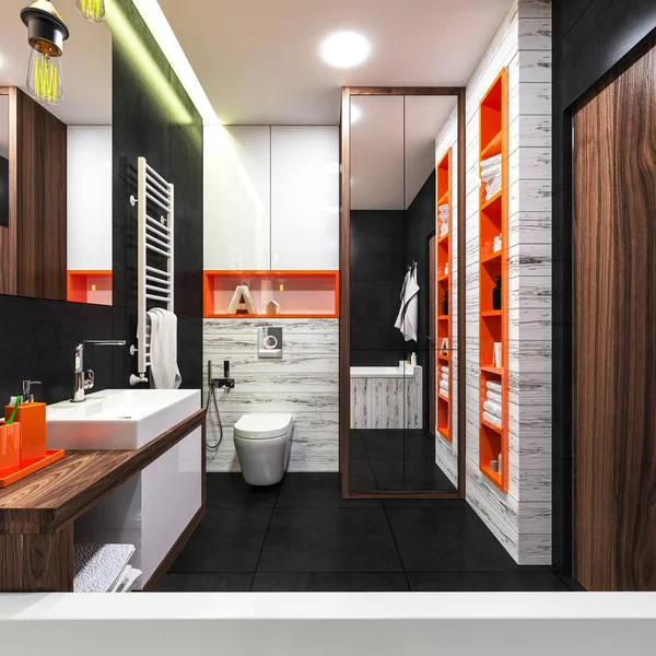 Modern tasarımlı banyo — Stok fotoğraf