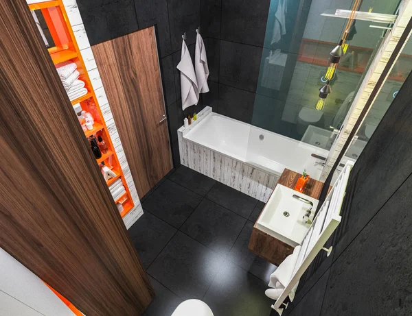Moderne ontwerp van een badkamer — Stockfoto