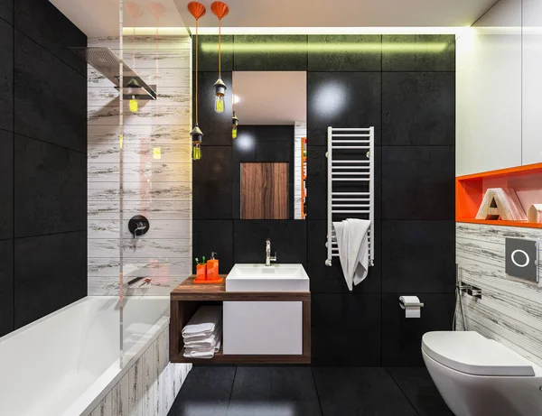 Modern tasarımlı banyo — Stok fotoğraf