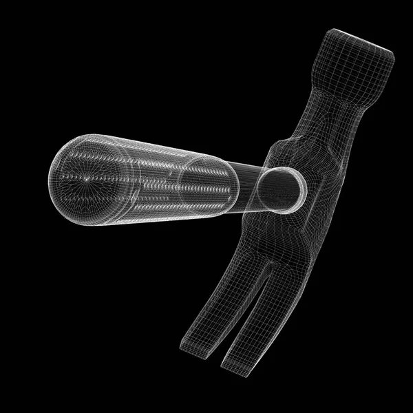 Kladivo v drátu kostry — Stock fotografie