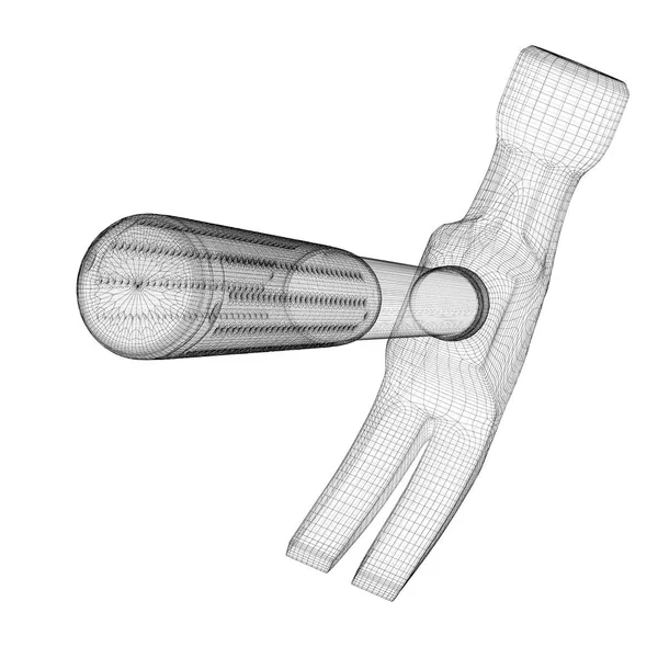 Молоток у дротяній туші — стокове фото