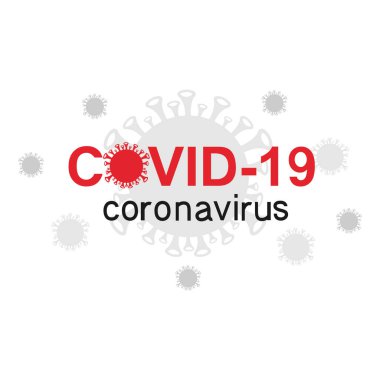  Coronavirus etiketi. Küresel salgını durdurun. Beyaz arkaplanda vektör illüstrasyonu.