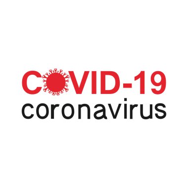  Coronavirus etiketi. Küresel salgını durdurun. Beyaz arkaplanda vektör illüstrasyonu.