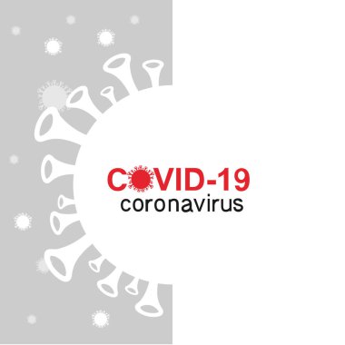  Coronavirus etiketi. Küresel salgını durdurun. Beyaz arkaplanda vektör illüstrasyonu.