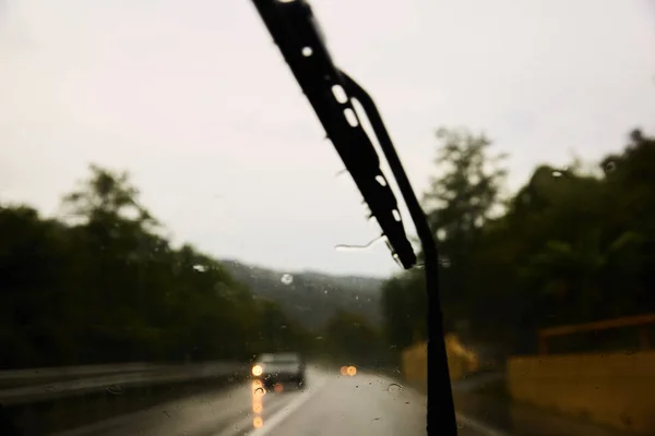 View from car windshield — Stock Photo, Image