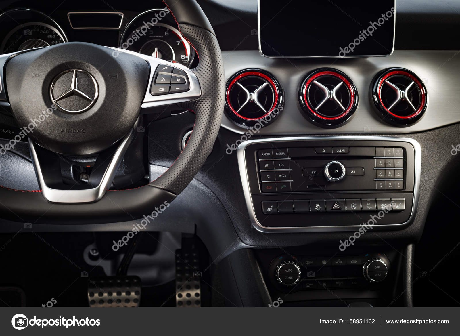 Mercedes Benz Cla 45 2016 Amg Interior Stock Editorial