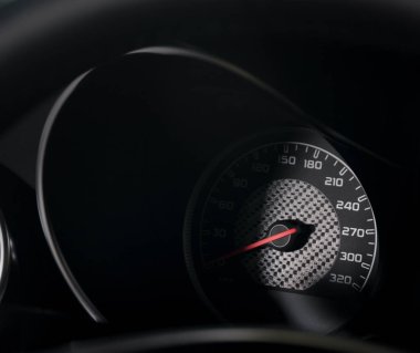 Araba speedometr, siyah ve krom