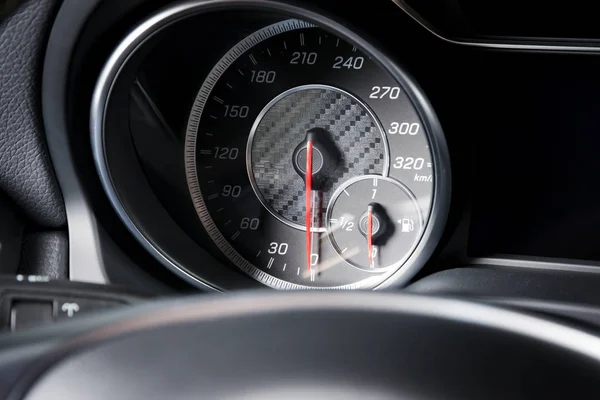 Autó sebességmérő, fekete és króm — Stock Fotó