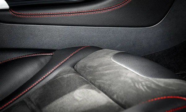 Parte de los detalles del asiento de coche de cuero — Foto de Stock